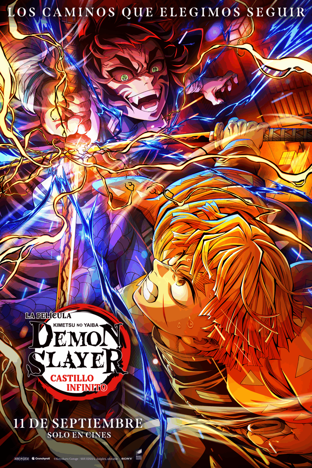 Demon Slayer: Castillo Infinito prende fuego al hype con el póster de Zenitsu vs. Kaigaku