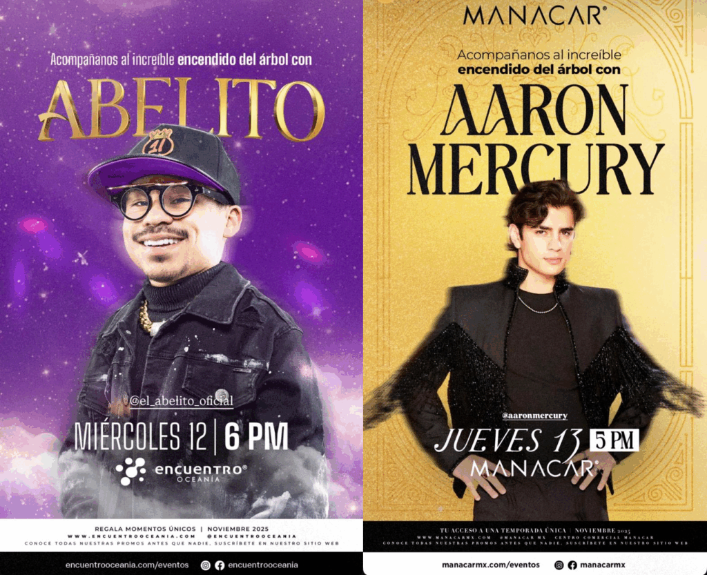 Abelito y Aarón Mercury Encienden la Navidad en CDMX: Guía Completa de los Eventos Gratuitos en Manacar y Oceanía