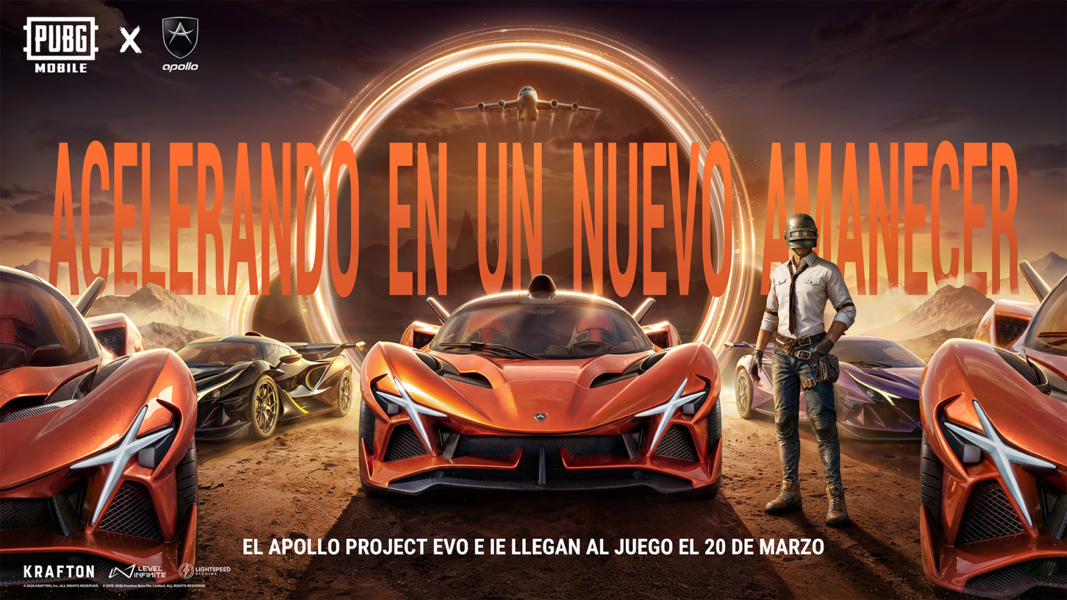 A toda velocidad: PUBG MOBILE suma los exclusivos hipercoches de Apollo Automobil a sus campos de batalla.